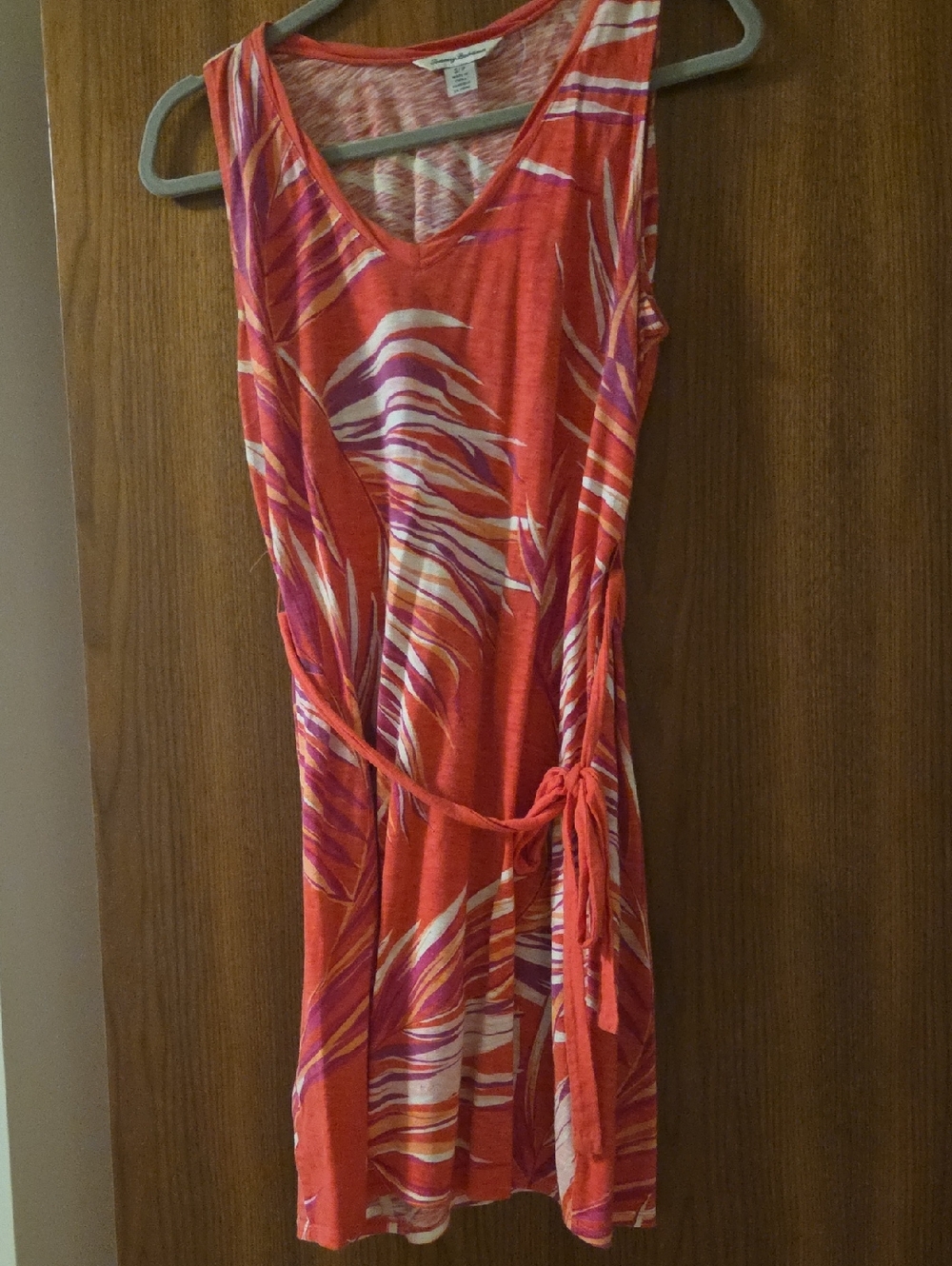 Tommy Bahama Sleeveless V-Neck Coral Patterned Summer Dress